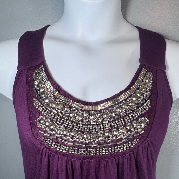 Dressbarn Purple Embellished Tank Top – Size 1X - Picture 3 of 10